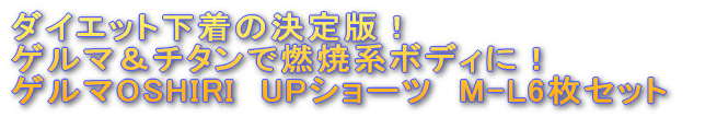 スリミング for Lady ゲルマOSHIRI UPショーツ M-L6枚セット