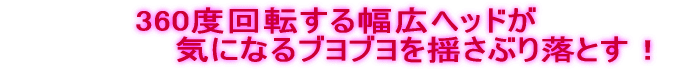 360度回転する幅広ヘッドが 　　　　　　　気になるブヨブヨを揺さぶり落とす！
