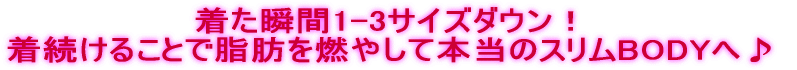 着た瞬間1-3サイズダウン! 着続けることで脂肪を燃やして本当のスリムBODYへ♪